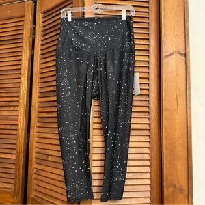 NWT Emily Hsu Designs constellations capri, high waist, black/white, size L